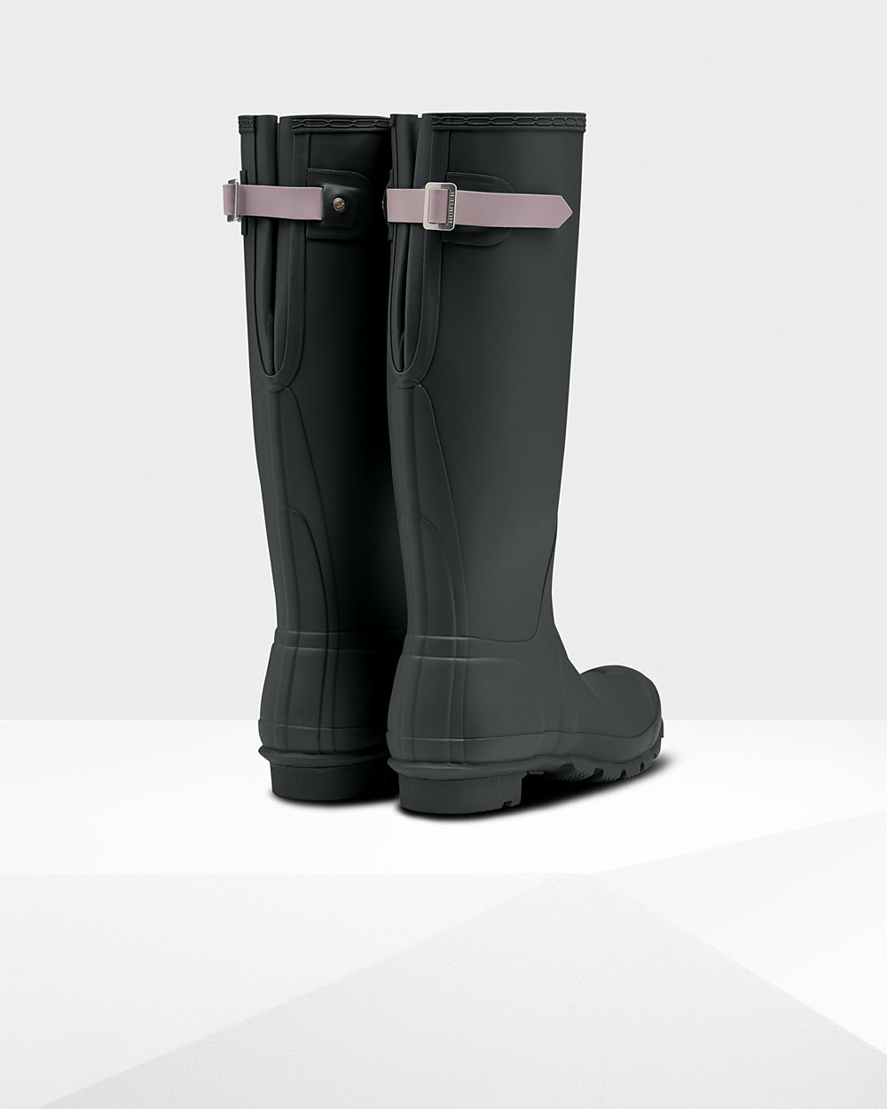 Bottes Hautes de Pluie Hunter Original Back Adjustable Femme Vert Foncé/Violette NRWUBZD-82